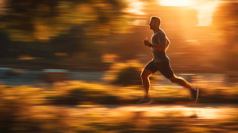 Man running working on male fertility